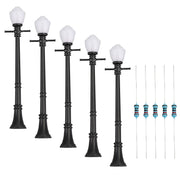 5pcs LCX04 Model Railway Lamppost lamps Street Lights O Scale LEDs