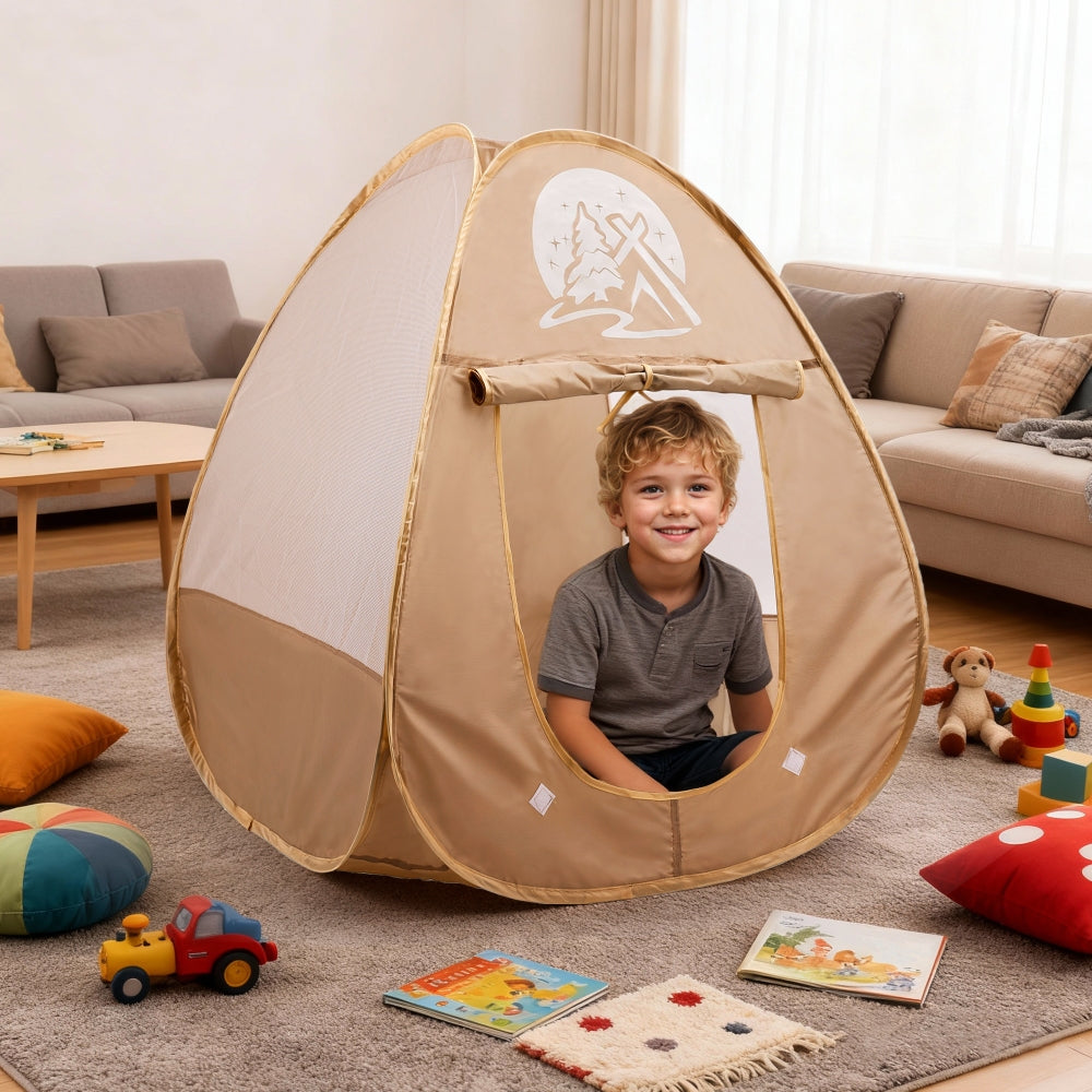 Kids Camping Set with Tent 34Pcs Camping Pretend Play Set with Light-Up Campfire