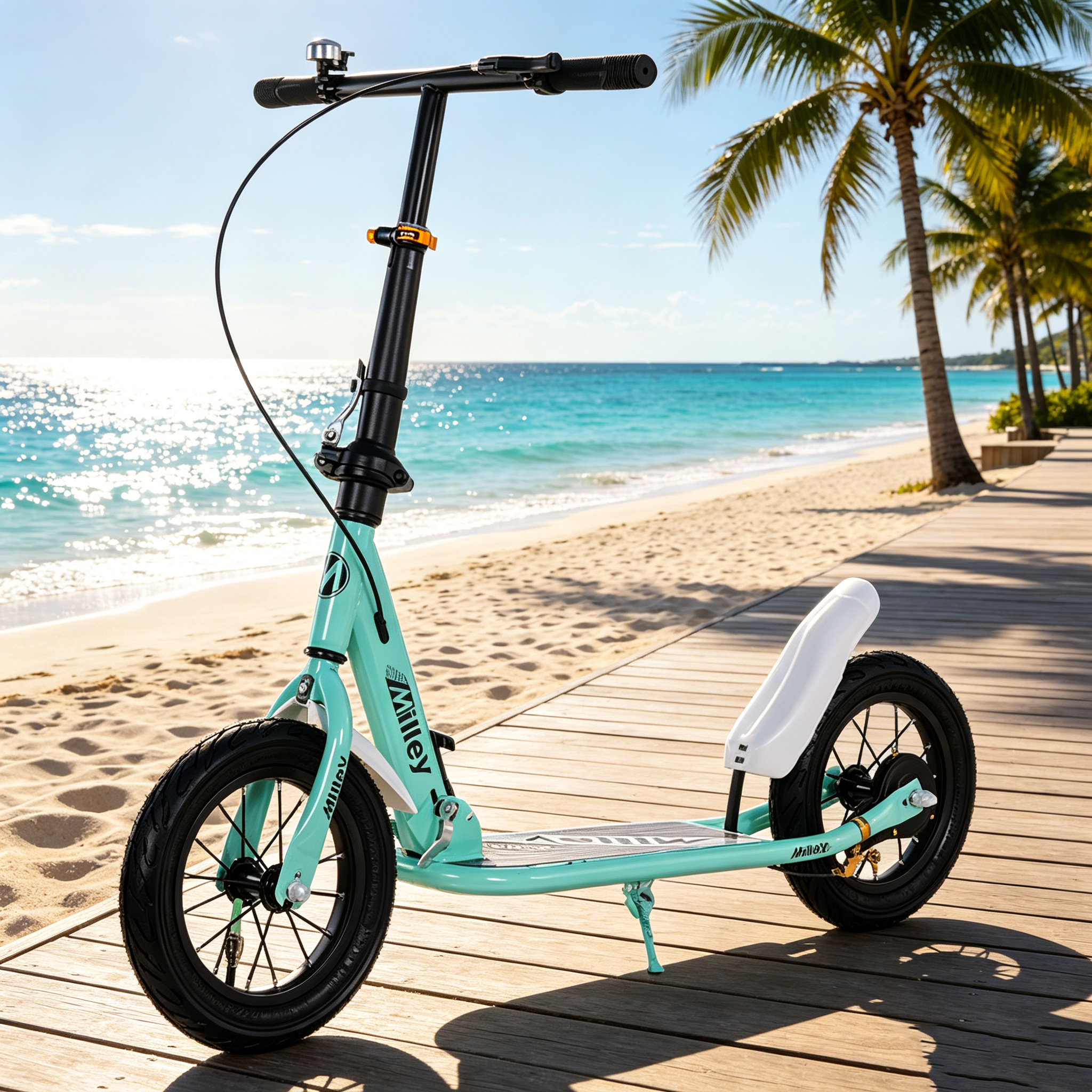 Green Commuter Scooter for Teens & Adults – Foldable, Shock-Absorbing, 12" Air Tires