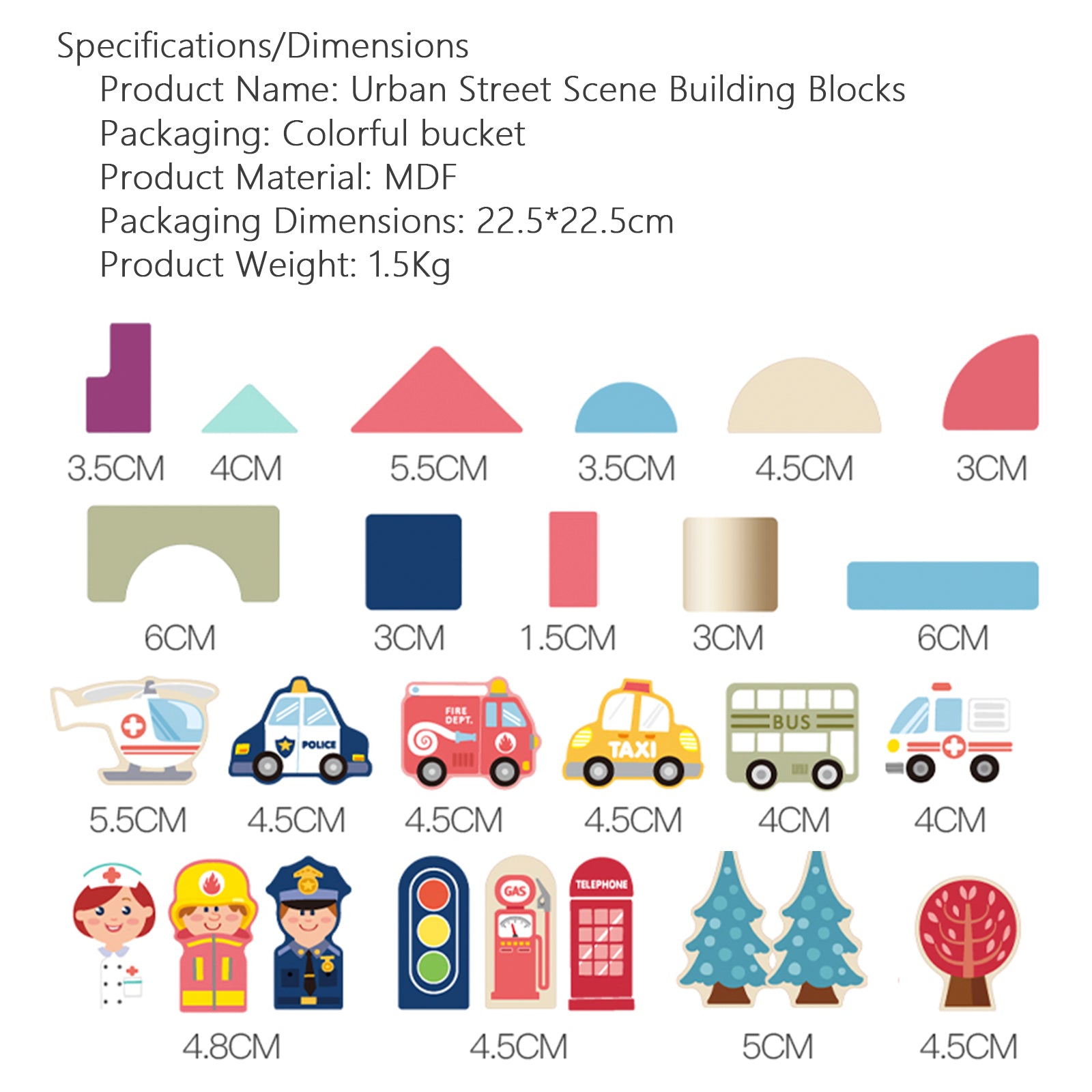Urban Street Scene Building Blocks Set for Toddlers -140 Durable Blocks with Educational Puzzle-Kid’s Blocks
