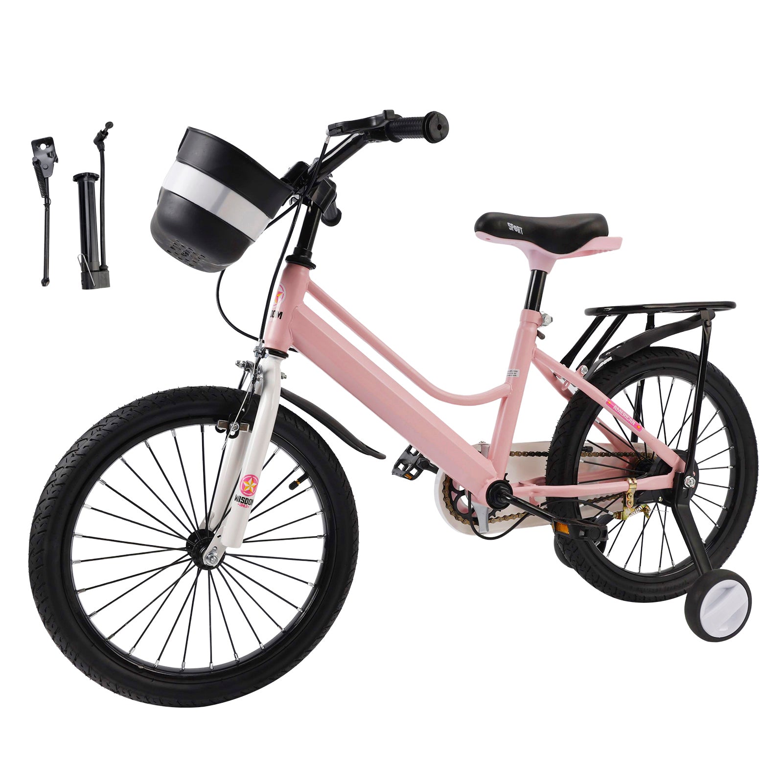 16"/18" Kids Bike for Boys and Girls with auxiliary wheels & Rack & Basket