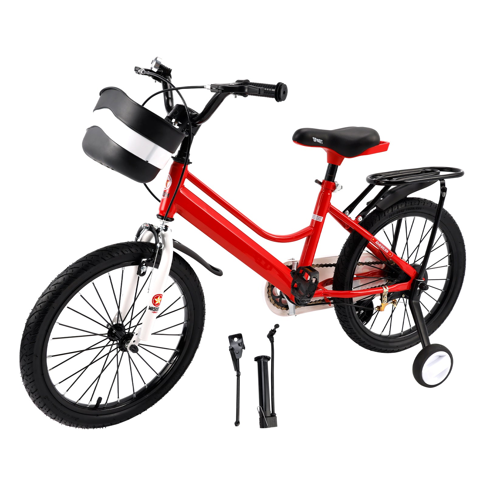 16"/18" Kids Bike for Boys and Girls with auxiliary wheels & Rack & Basket