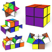 2 In 1 Multicoloured Star Cube Magic Cube Set For Kid And Adult Toy Ages 8-12
