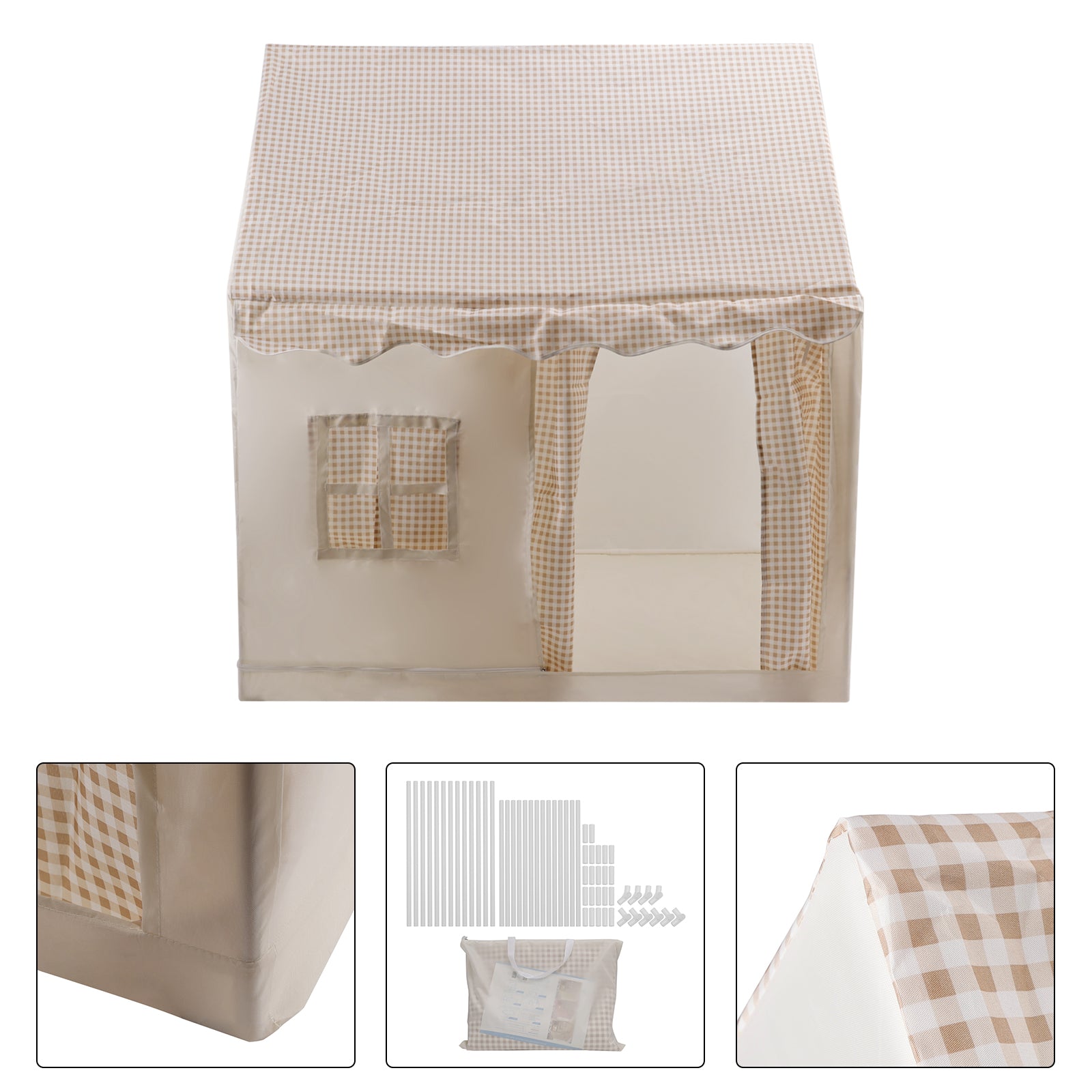 PVC Brackets-Toddler Girl Tent Indoor Playhouse for Toddlers Kids Toys for Boy Girl Birthday Gift khaki