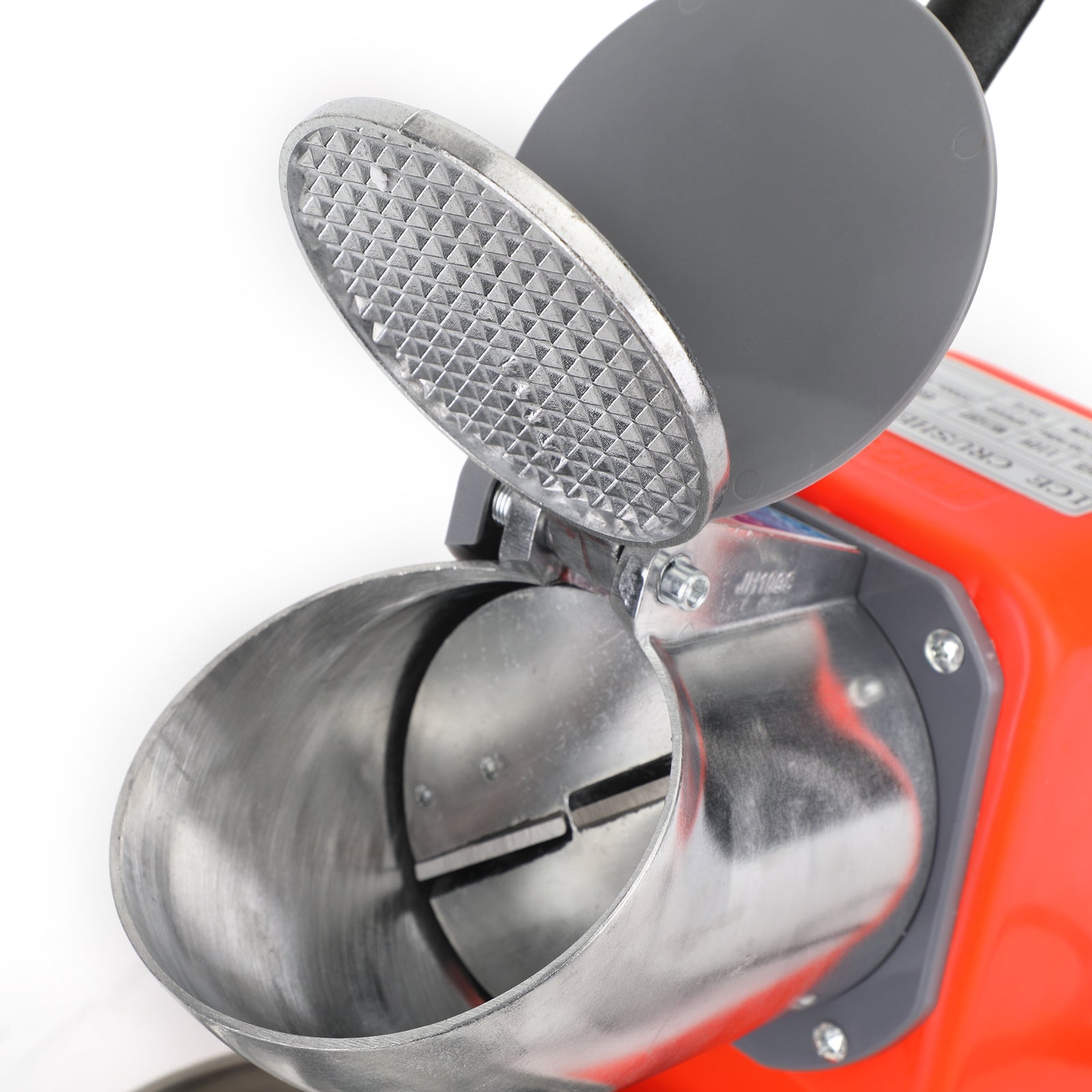 Summer Essential Orange 300W Electric Ice Crusher Machine,Shaver Snow Cone Maker,Dual Blades Aluminium Cover, Kitchen Utensils for Home Commercial Use