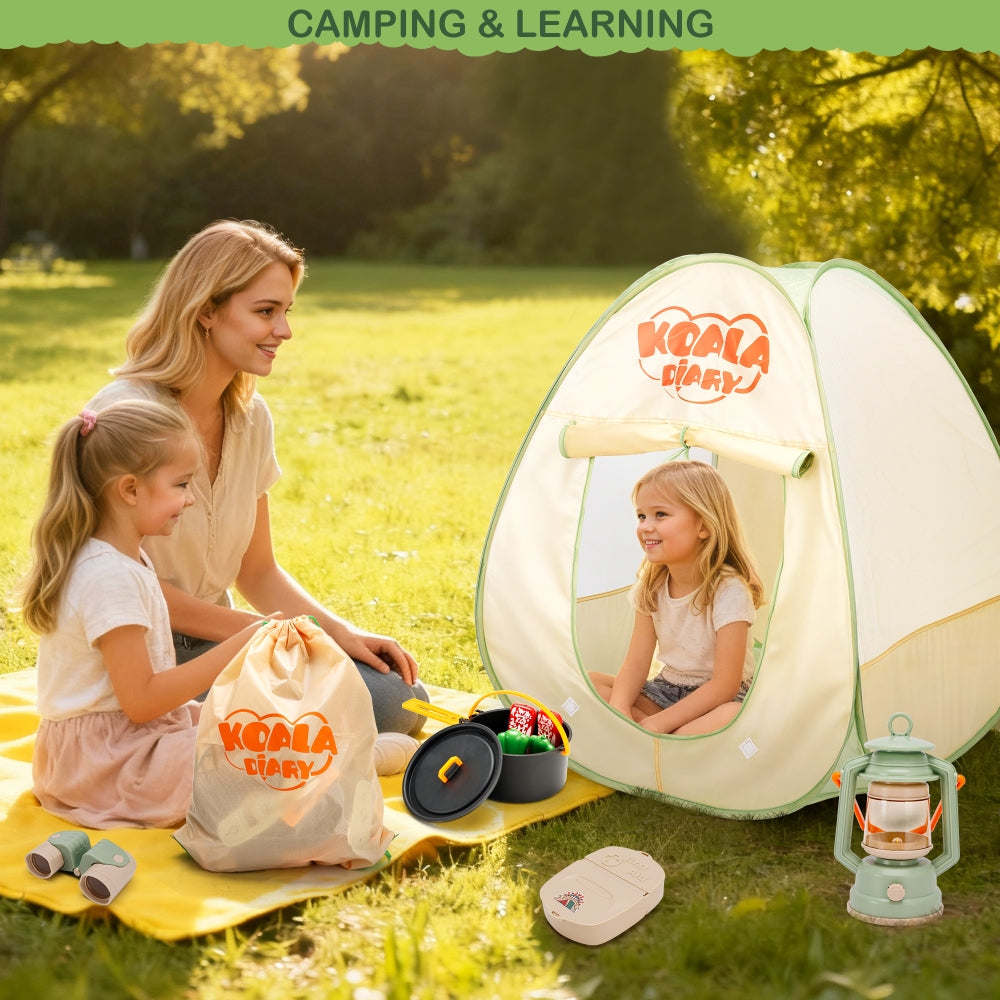 42Pcs Camping Pretend Play Tent Toy Campfire Kids Camping Set with Tent73