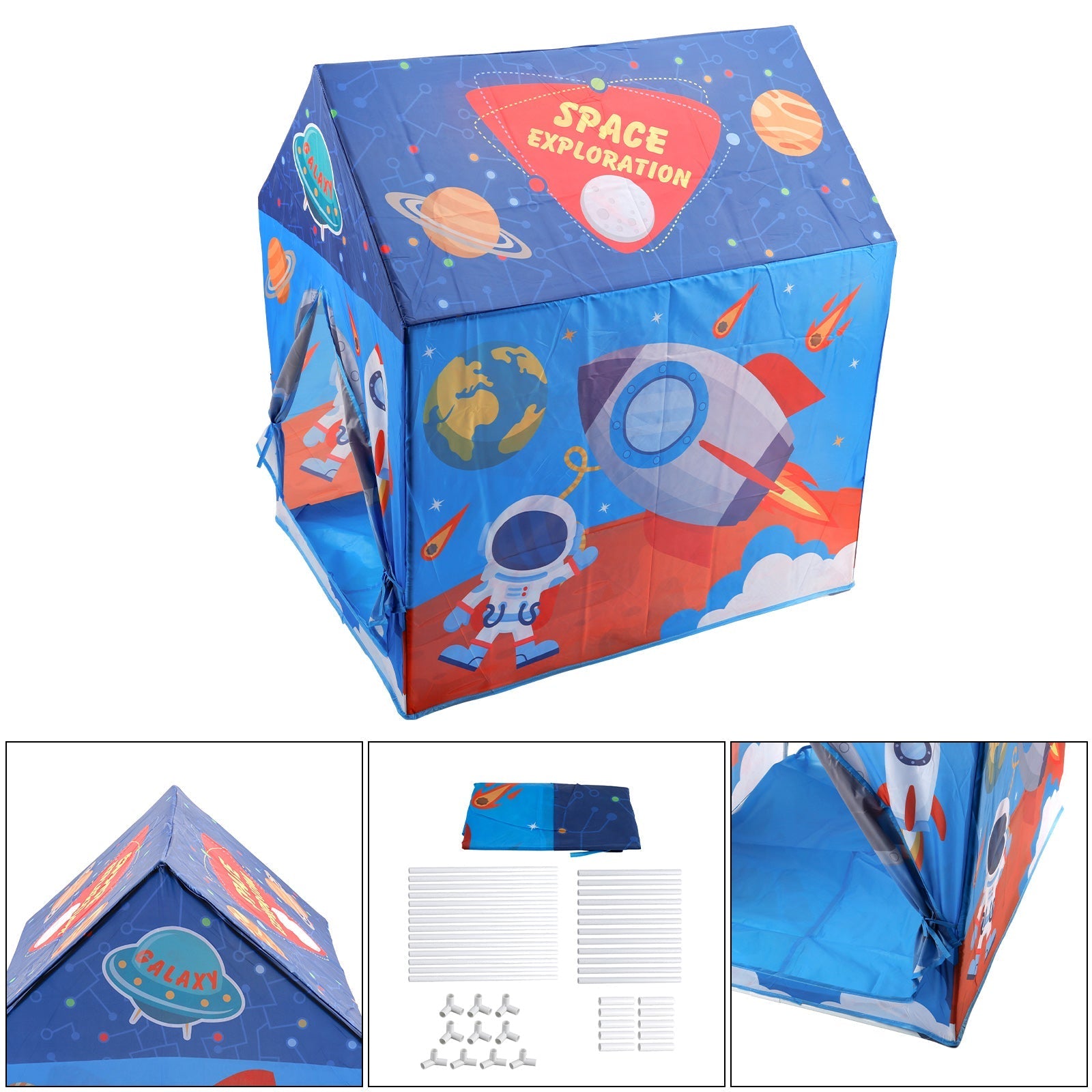 Kids Play Tent Playhouse – Large Indoor Outdoor Space-Themed Tent for Boys & Girls, Fun Children’s Toy House
