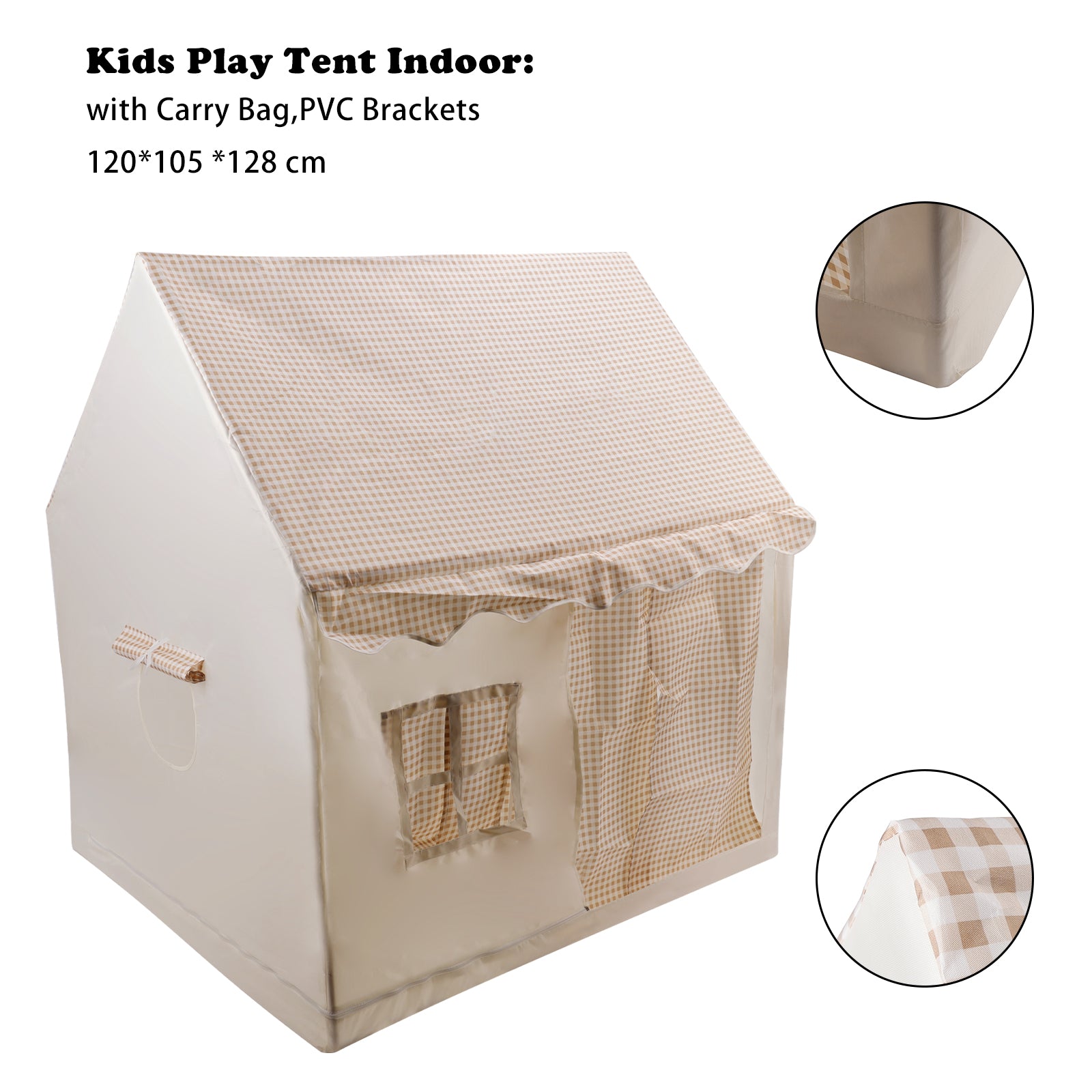 PVC Brackets-Toddler Girl Tent Indoor Playhouse for Toddlers Kids Toys for Boy Girl Birthday Gift khaki