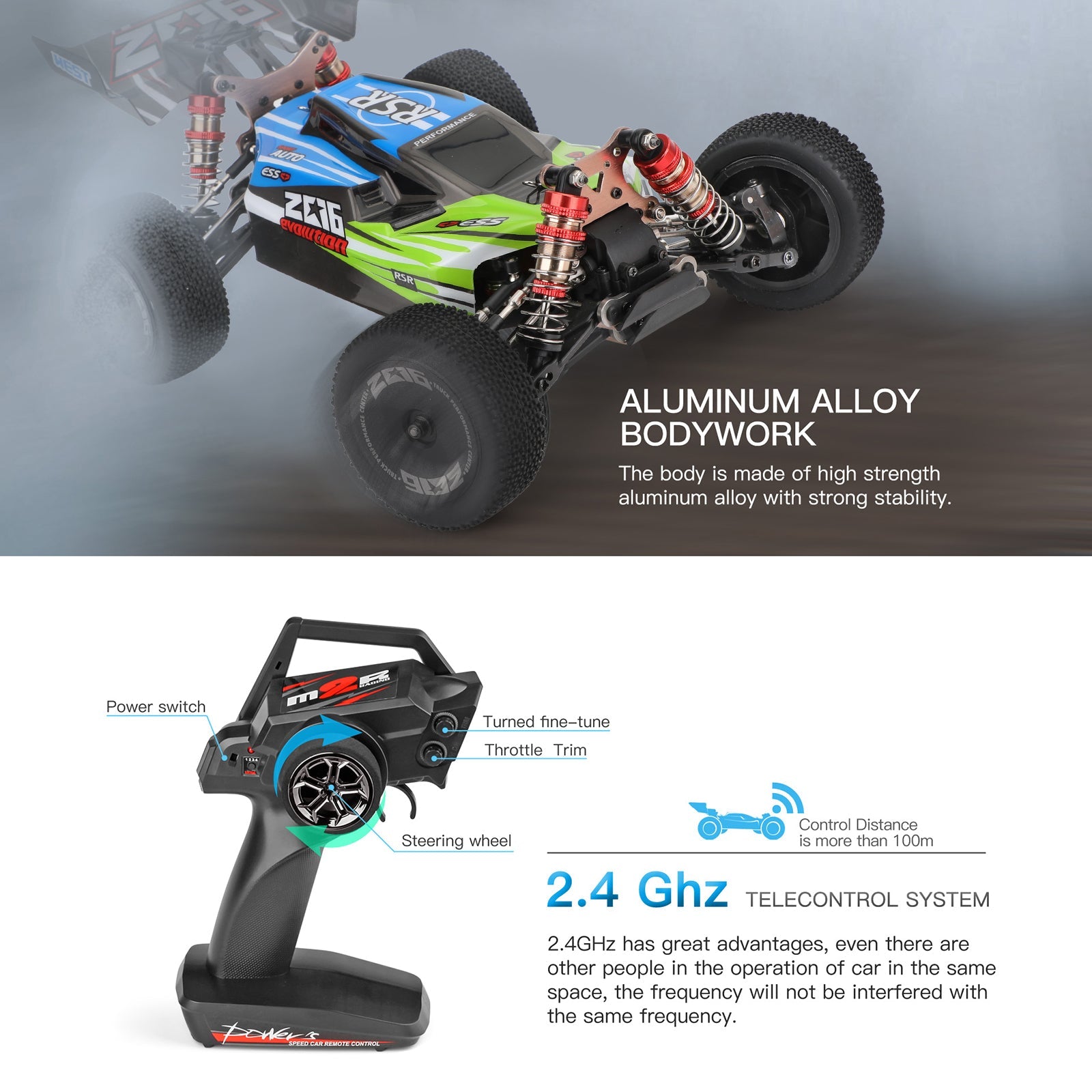WLtoys 144001 2.4GHz 60km/h High Speed Drift Racing Car Remote Control Car USA