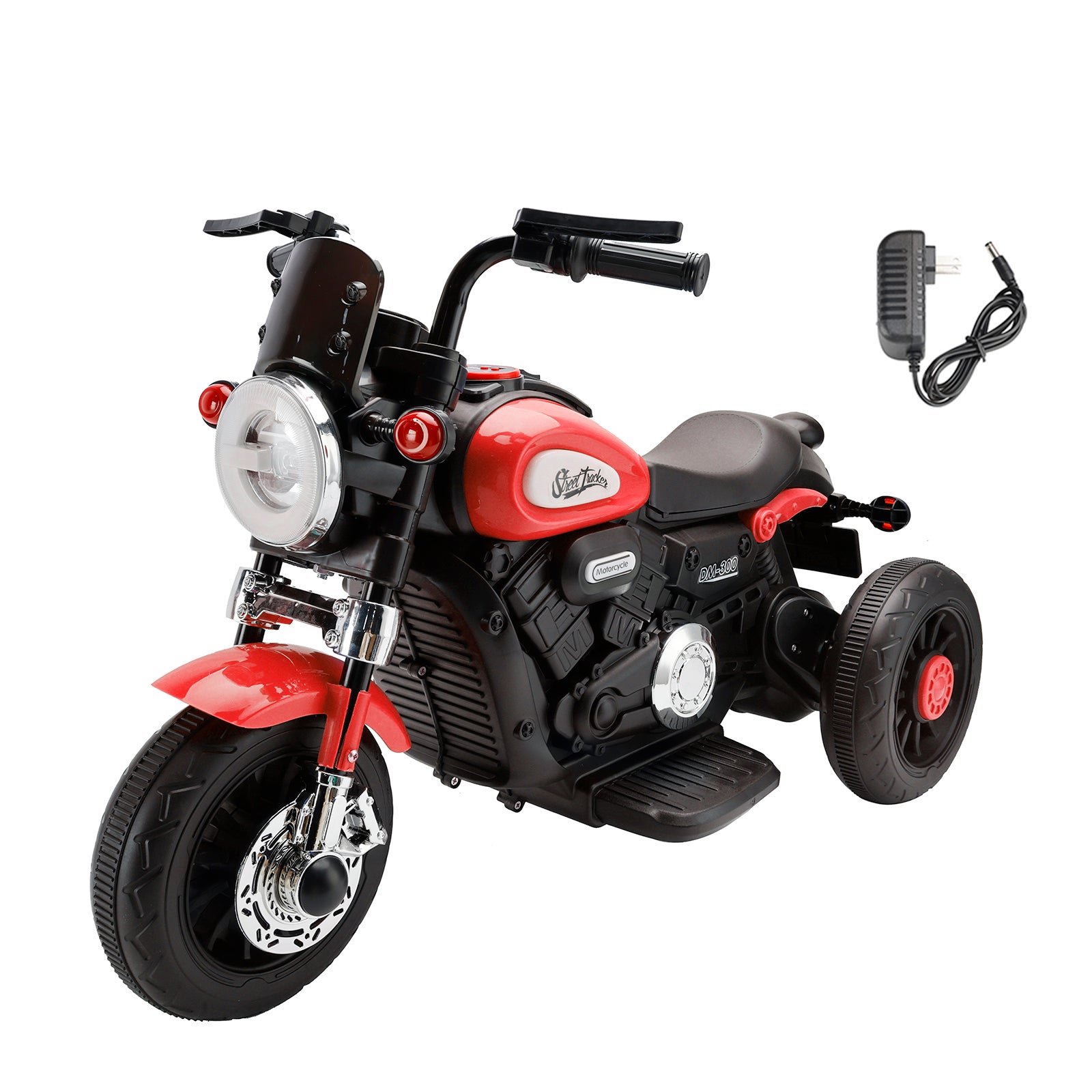 3-Wheel Kids Ride-On Motorcycle 6V (Red) | Dual Drive
