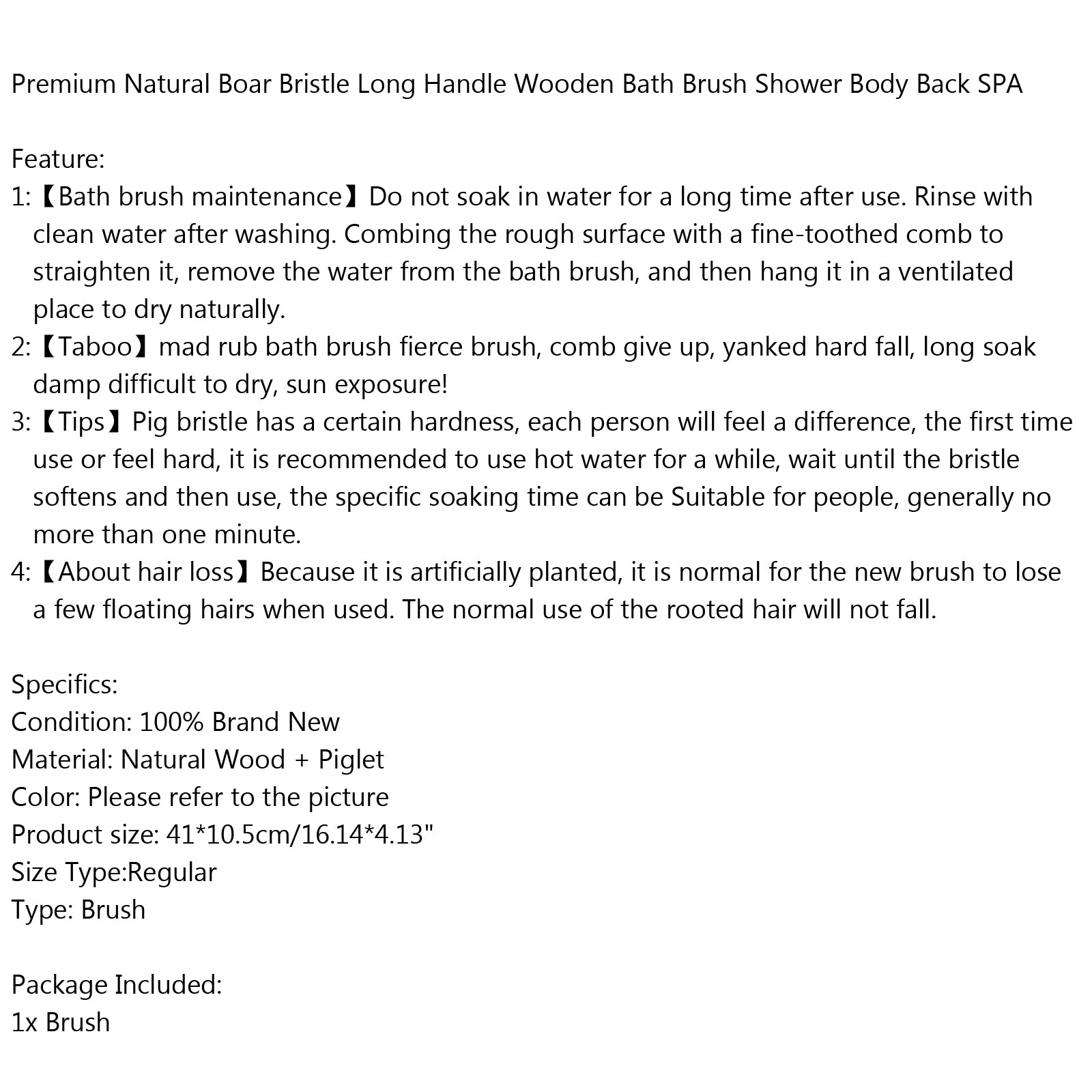 🛁Boar Bristle Bath Brush SPA Body Brush
