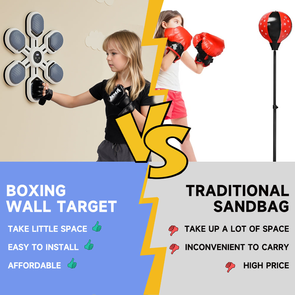 Boxing Wall Mount Machine for Adults Teens Boxing Workout Equipment Target for Home Office Music Boxing Machine Gym Smart Bluetooth Punching Trainer with Gloves 9 Modes & 9 Speeds
