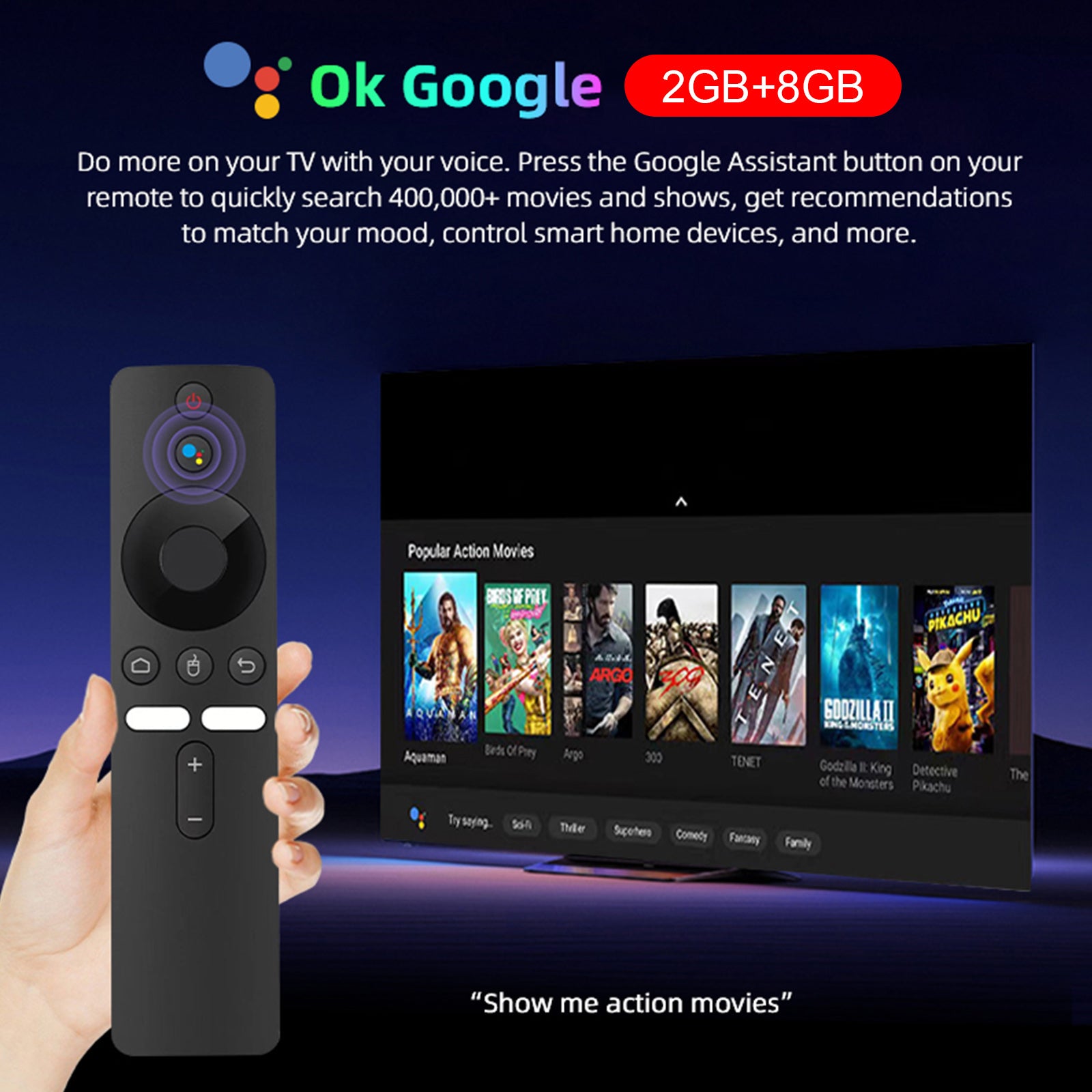 G96 TV Stick Android13.0 Ram 2GB ROM 8GB Dual-Band Player Bluetooth Voice TV BOX