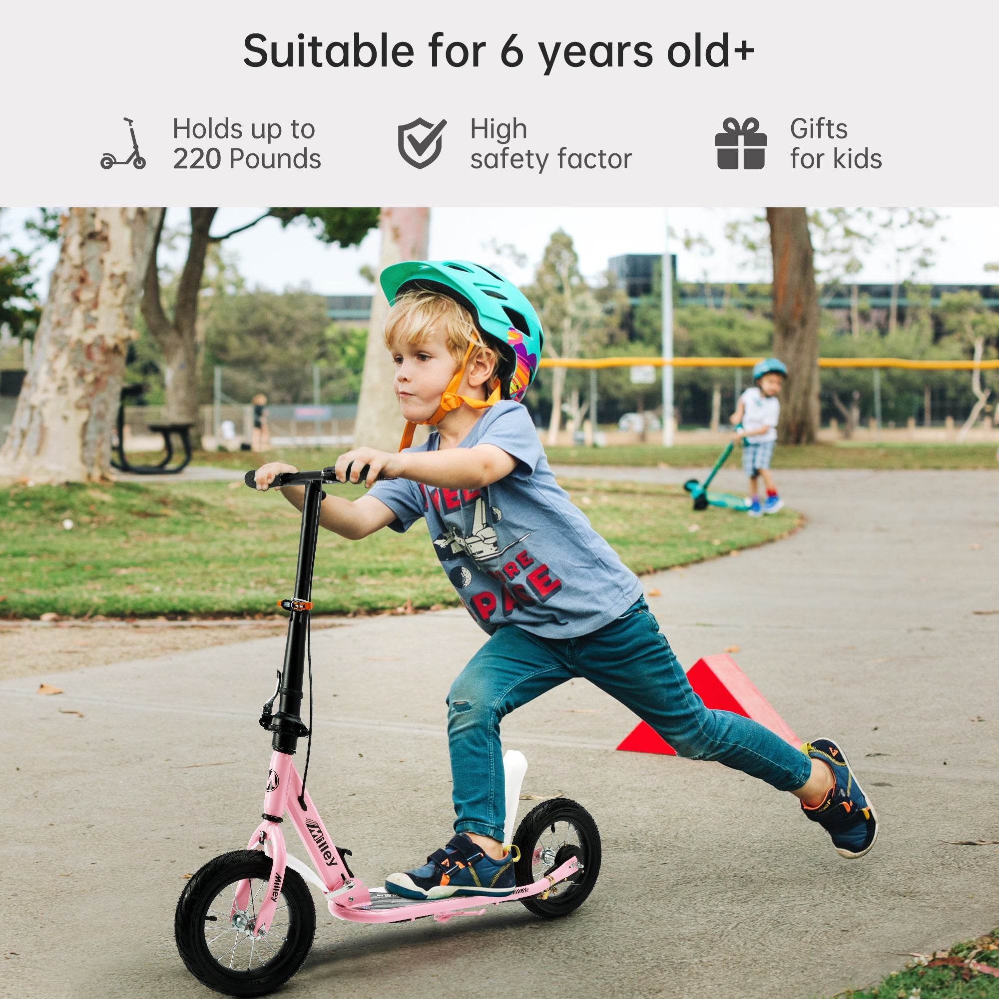 Foldable Commuter Kids Scooter with 12" Air Tires