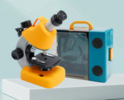 100X-1200X Handheld LED Microscope for Kids – Science Exploration Toy Kit (Yellow)
