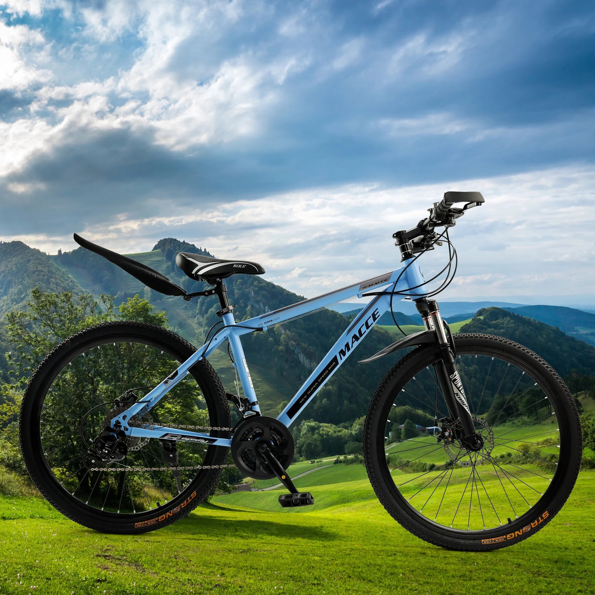 26" Wheels Mountain Bike 27-Speed Double Disc Brake MTB for Adults