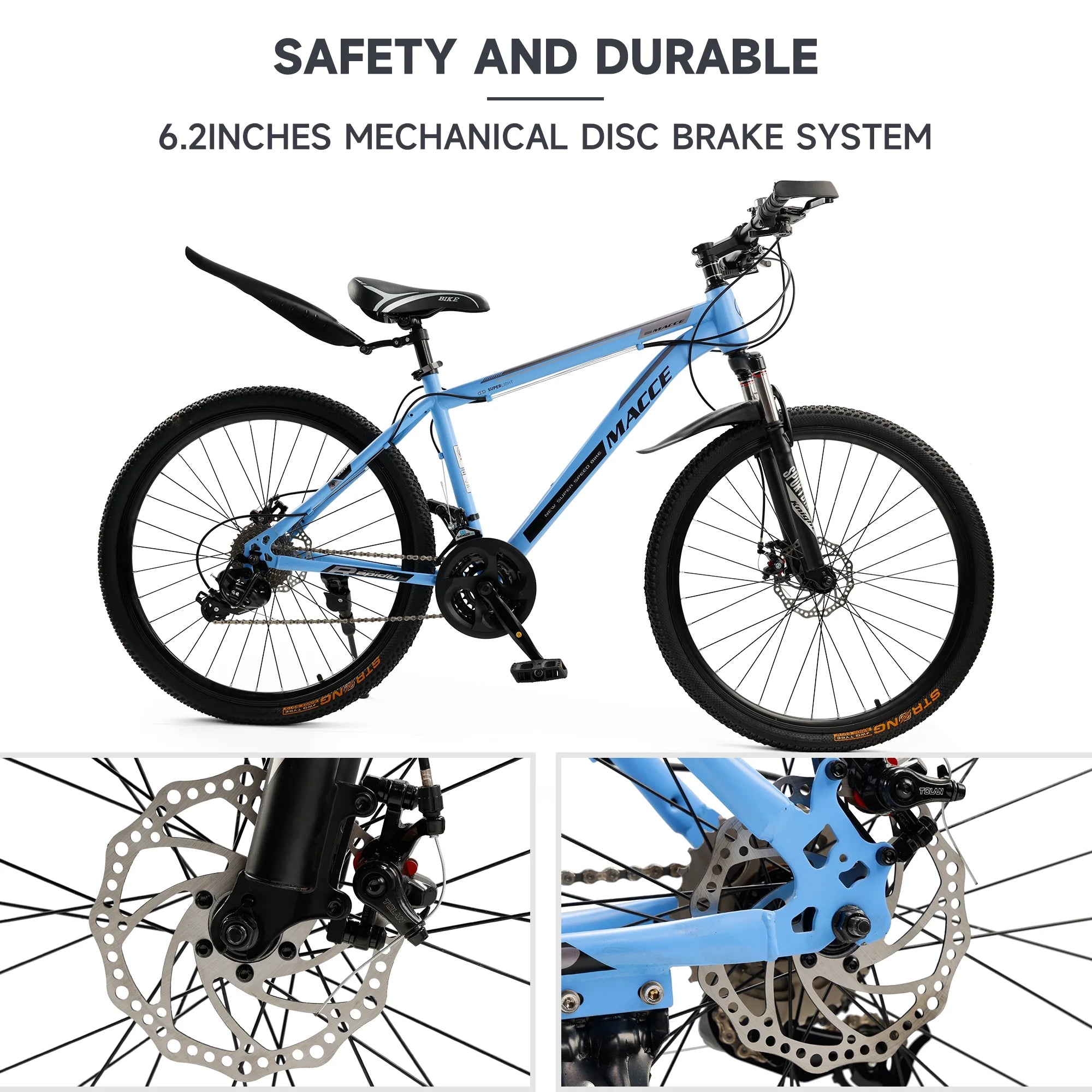 26" Wheels Mountain Bike 27-Speed Double Disc Brake MTB for Adults