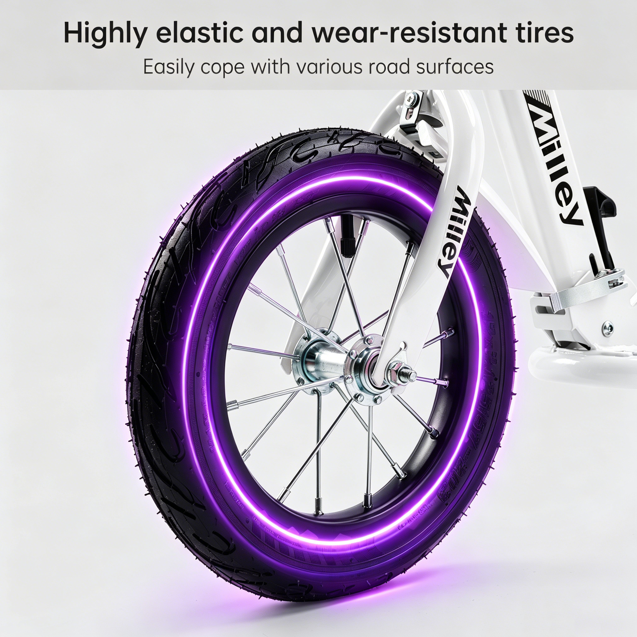 White Kick Scooter for Grown-Ups & Teens – Smooth Ride, Folding Design, Air-Filled Tires